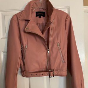 Ambiance Jackets & Coats NWOT Ambiance Pink Faux Leather Jacket Size L